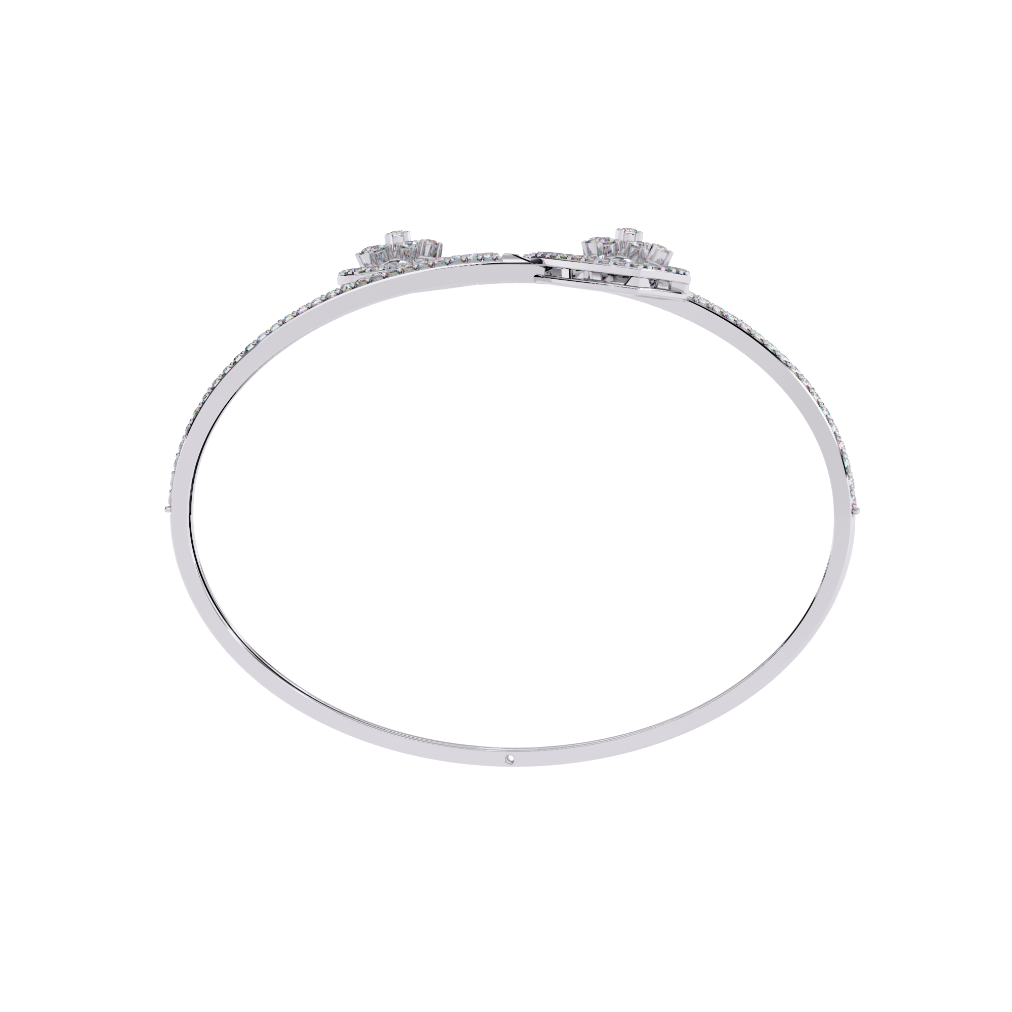 Solitairekart 1.35ct Floral Diamond Cuff Bracelet-HI Color, VS-SI Clarity